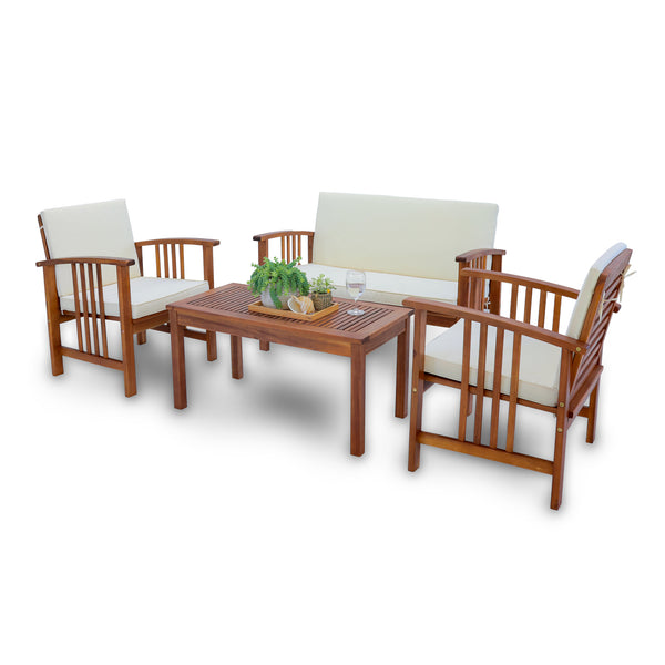 Gartenmöbelset Brissogne 4-tlg. Akazienholz FSC®-zertifiziert [en.casa]