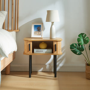 Beistelltisch Tvedestrand 48x30x45 cm Holzfarben/Schwarz [en.casa]