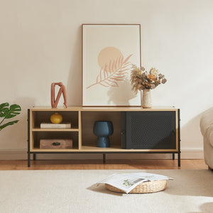 TV Schrank Tysnes 120x40x45 cm Eichenoptik/Schwarz [en.casa]