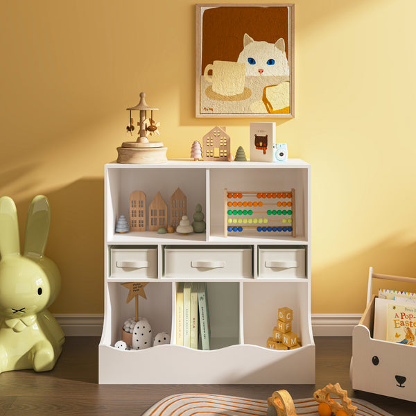 Kinderregal Vastesa 75x80x40 cm Weiß [en.casa]