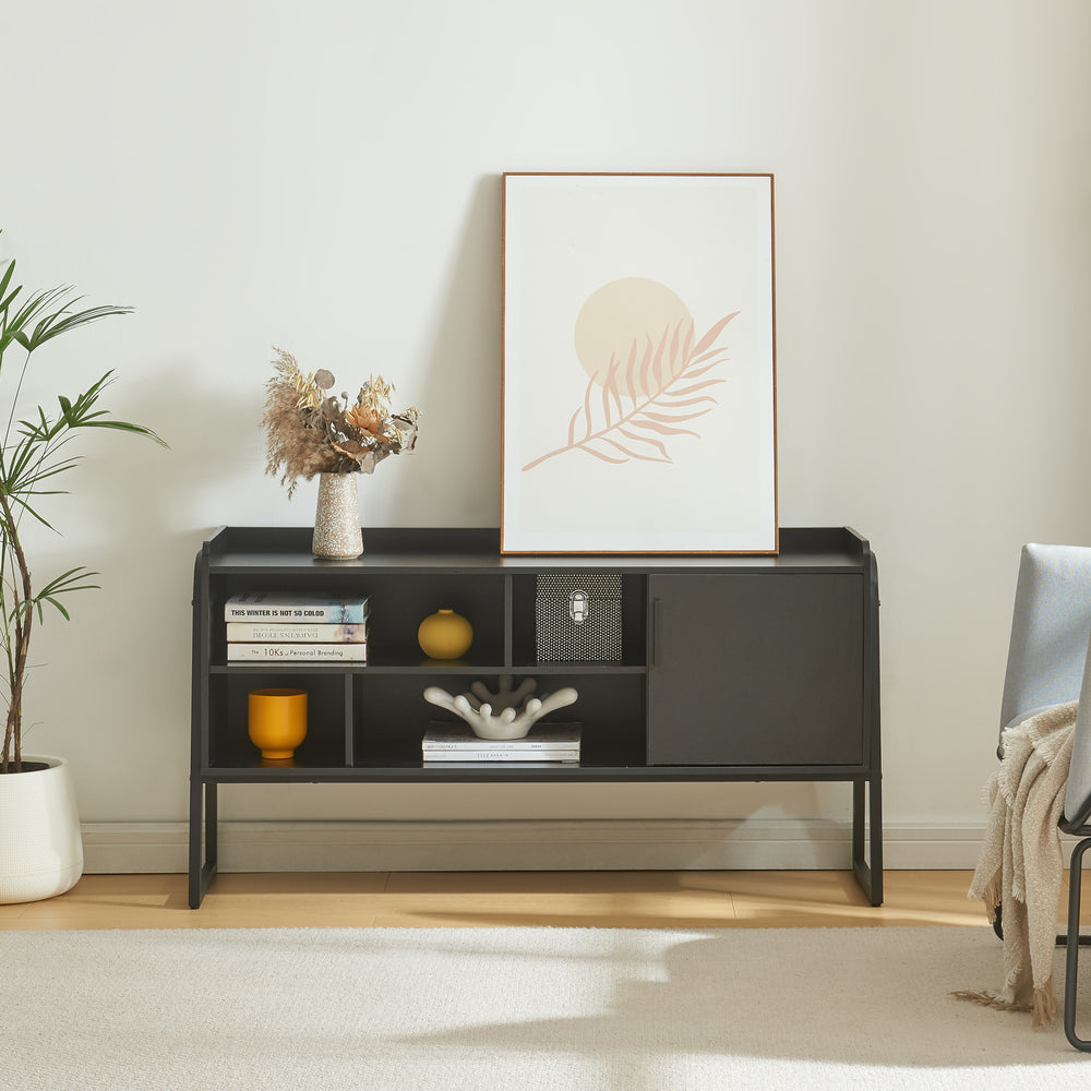 Fernsehschrank Storfjord 120x34x63 cm Schwarz [en.casa] - premiumXL