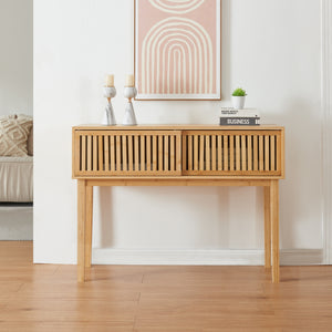 Konsolentisch Ypäjä 110x39x81 cm Bambus [en.casa]