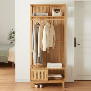 Garderobenständer Ypäjä 187x80x47 cm Bambus [en.casa]