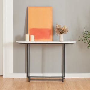 Konsolentisch Nordfron 120x40x75 cm Marmor, weiß [en.casa]