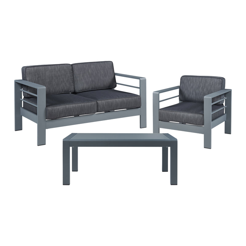 Maßskizze Gartenmöbelset Avise 3-tlg. Aluminium [casa.pro]
