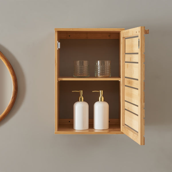 Hängeschrank Epind 50x33x20 cm Bambus Natur [en.casa]