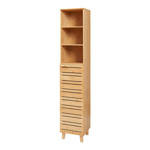 Hochschrank Epind 180x33x30 cm Bambus [en.casa]