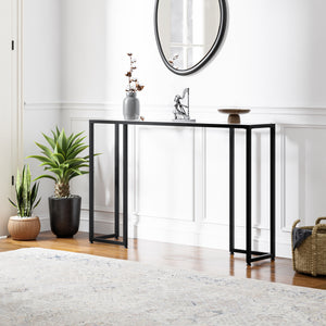 Konsolentisch Ouby mit Glasplatte 120x25x73 cm Schwarz [en.casa]