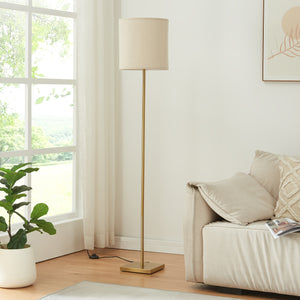 Stehleuchte Fildholm 157cm Messingfarben/Leinenoptik [lux.pro]