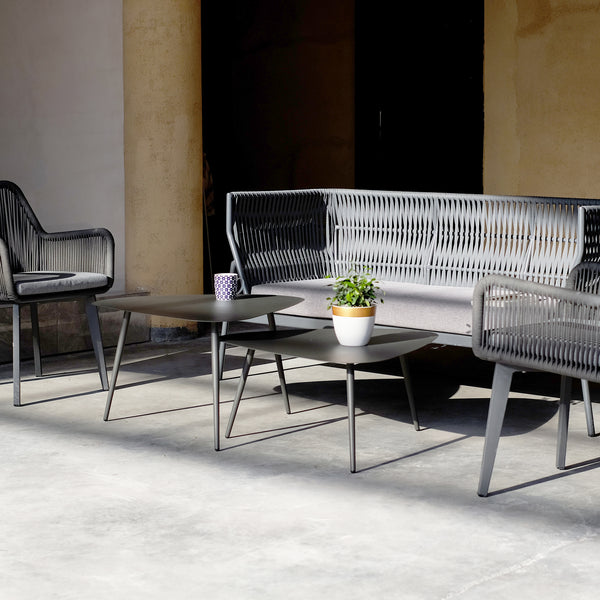 Satztisch 2-tlg. Aymavilles Stahl Anthrazit [casa.pro]