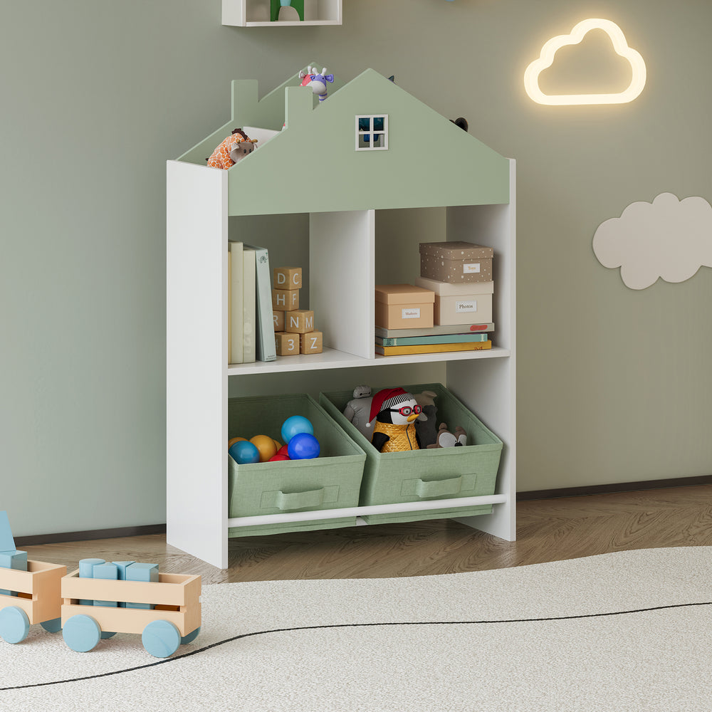 Kinderregal Vipsali 90x60x27 cm Mintgrün/Weiß [en.casa] - premiumXL