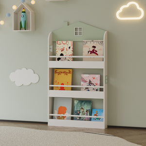 Kinderregal Vipsali 106x60x12 cm Mintgrün/Weiß [en.casa]