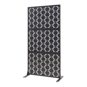 Indoor Trennwand Aaskis Stahl 200x100x50 cm Schwarz [casa.pro]