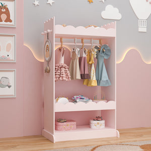 Kindergarderobe Vestnes mit Spiegel 115x63x38 cm Cotton Candy [en.casa]