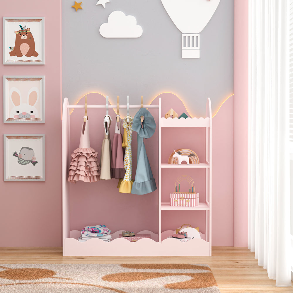 Kindergarderobe Vestnes mit Spiegel 100x94x38 cm Cotton Candy [en.casa]