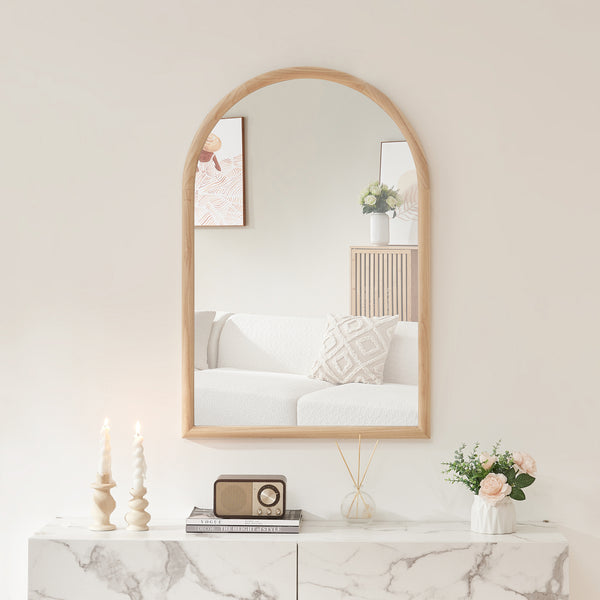 Wandspiegel Podena 90x60 cm Natur [en.casa]