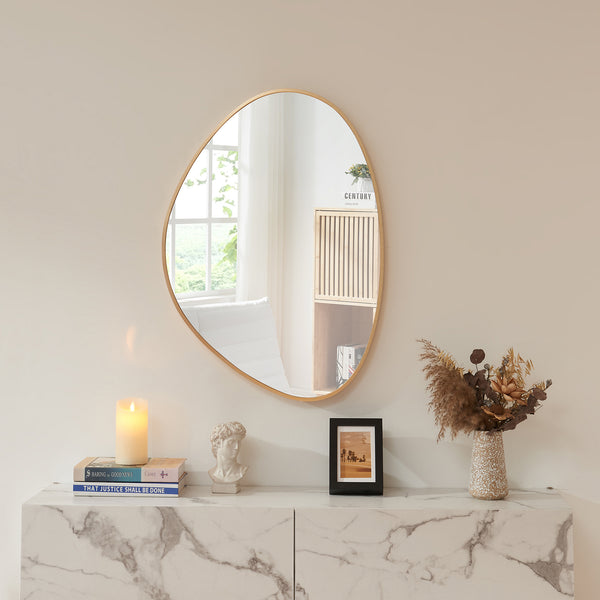 Wandspiegel Lardkapihond 75x53 cm Goldfarben [en.casa]