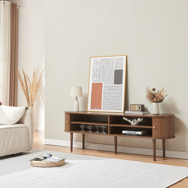 Fernsehschrank Mapia 166x40x55 cm Walnussoptik [en.casa]