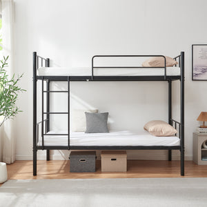 Metall-Etagenbett Berimma 90x200 cm Schwarz [en.casa]