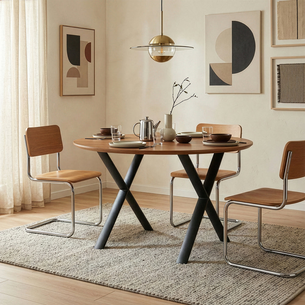 Tischgestell Klixjö 2er-Set Stahl 72x70x10 cm Schwarz [en.casa]