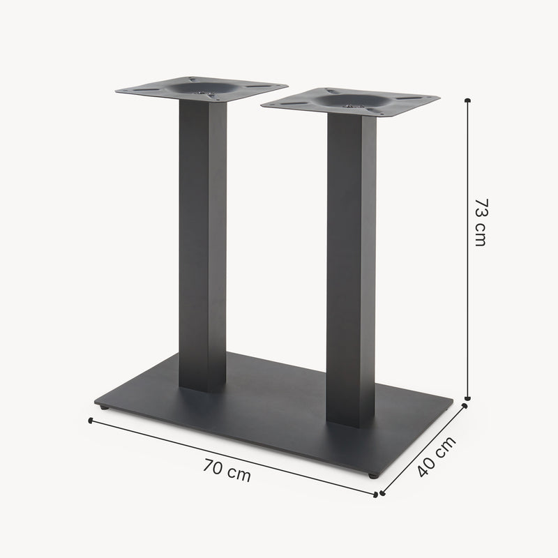 Maßskizze Tischgestell Vadejord Stahl 70x40x73 cm Schwarz [en.casa]