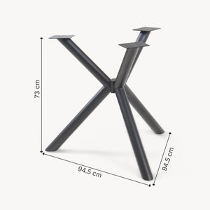 Tischgestell Viserinna Stahl 94,5x94,5x73 cm Schwarz [en.casa]