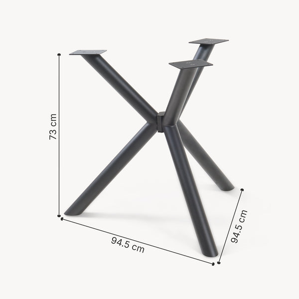 Tischgestell Viserinna Stahl 94,5x94,5x73 cm Schwarz [en.casa]