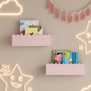 Kinder-Wandregal 2er Set Vestnes 40x10x10 cm Cotton Candy [en.casa]