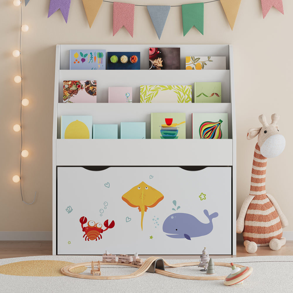 Kinderregal Aarnskona 70x63x30 cm Aqua Dream Motiv [en.casa] - premiumXL