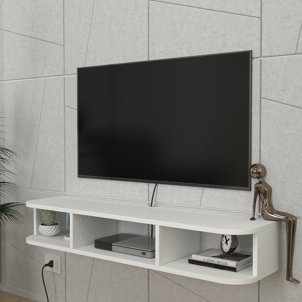 TV - Lowboard hängend Oundsvas 120x30x19 cm Weiß [en.casa] - premiumXL