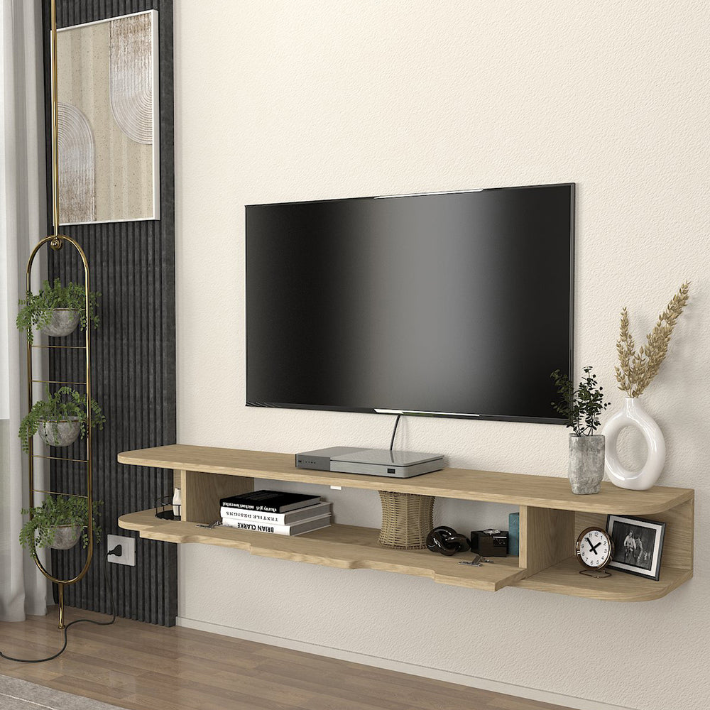 TV - Lowboard hängend Karjali 150x30x19 cm Eicheoptik [en.casa] - premiumXL