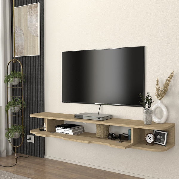 TV-Lowboard hängend Karjali 150x30x19 cm Eicheoptik [en.casa]