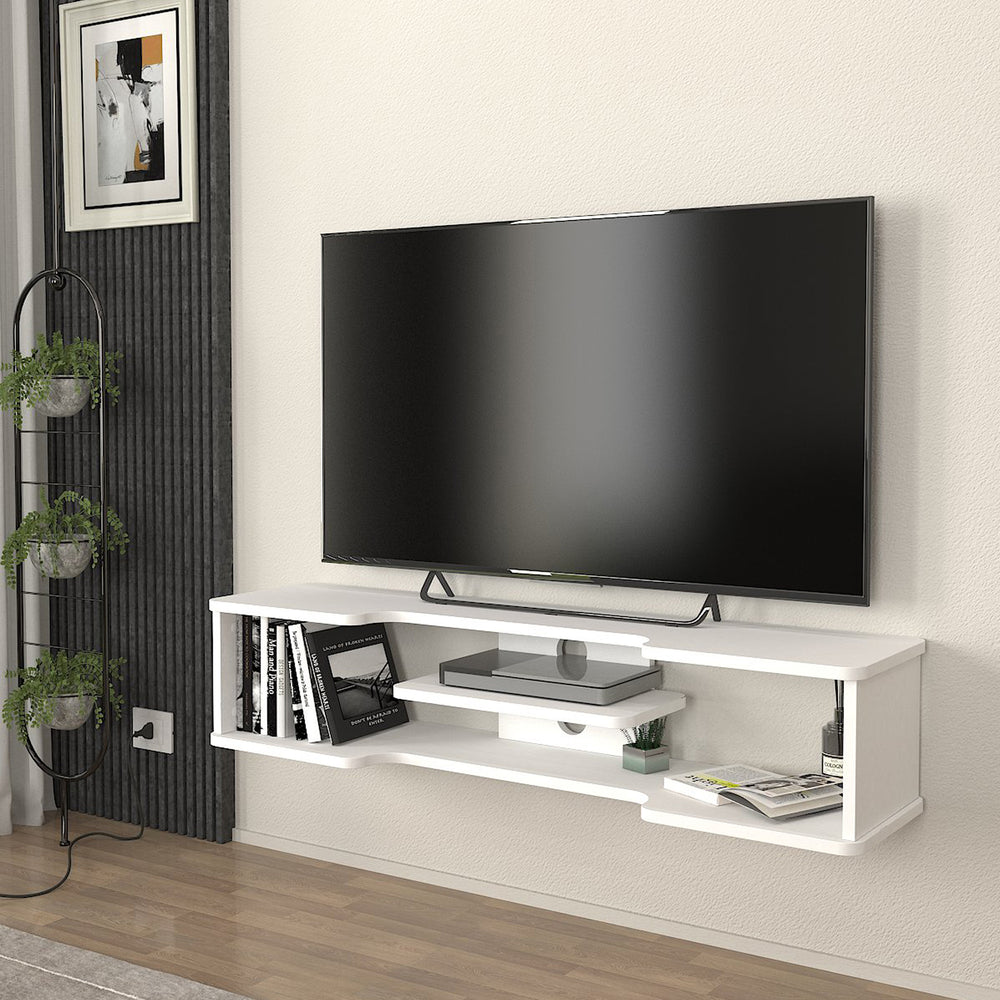 TV - Lowboard hängend Yrela 120x30x26 cm Weiß [en.casa] - premiumXL