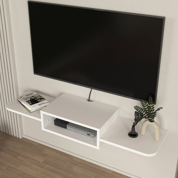 TV-Lowboard hängend Tar 115x30x16 cm Weiß [en.casa]