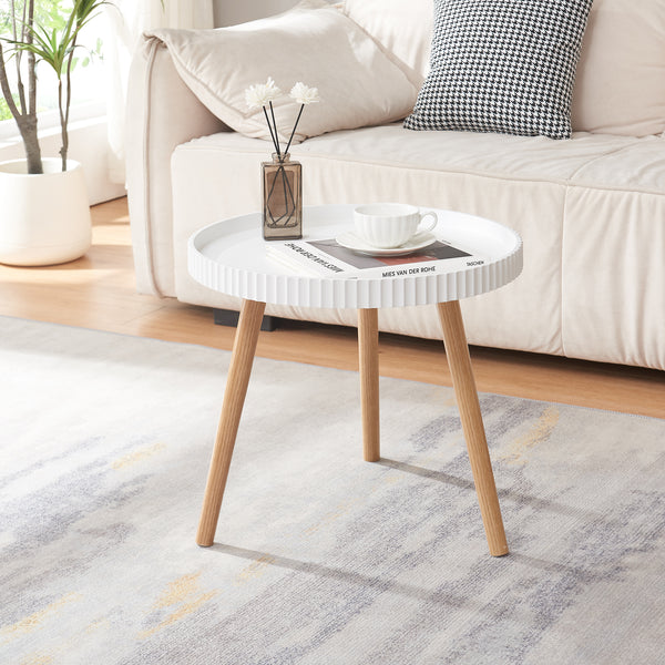 Beistelltisch Bongard Ø50x45 cm Weiß [en.casa]