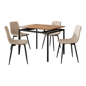 Essgruppe Hemnes 5-teilig Eicheoptik/Hellbraun [en.casa]