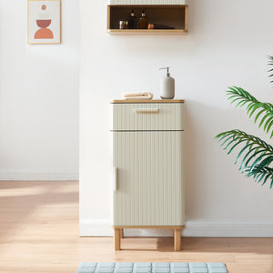 Badezimmerschrank Ferrersp 80x40x35 cm Eicheoptik/Sandfarben [en.casa]