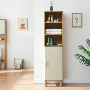 Hochschrank Ferrersp 160x42x35 cm Eicheoptik/Sandfarben [en.casa]