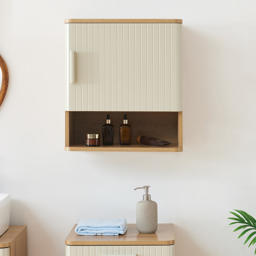 Hängeschrank Ferrersp 50x45x24 cm Eicheoptik/Sandfarben [en.casa]