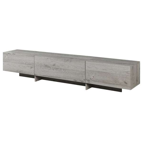 Fernsehschrank Kapipimso mit 3 Klappen 194x31x37 cm Eicheoptik, grau [en.casa]