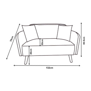 2-Sitzer Sofa Midt 132x70x81 cm [en.casa]