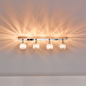 Deckenleuchte 4 Kristall Kugel 49cm Moderne Deckenlampe Effektlampe [Lux.Pro]