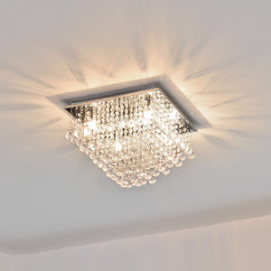 Kristall Deckenleuchte [38x38cm] Deckenlampe Lüster Zimmerlampe Chrom [lux.pro]