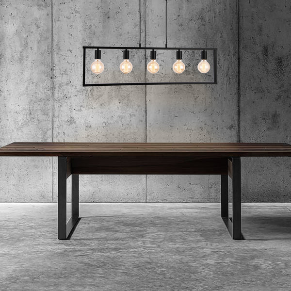 Hängeleuchte Metall Schwarz Deckenleuchte Leuchte 5-flammig Design [lux.pro]