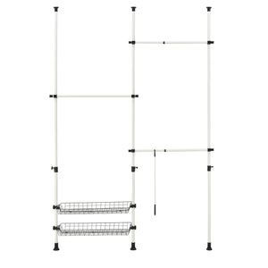 Teleskopgarderobe Kemi mit 3 Garderobenstangen [en.casa]