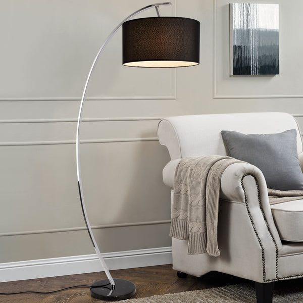 Stehleuchte Steiermark 153 cm E27 60W Schwarz lux.pro