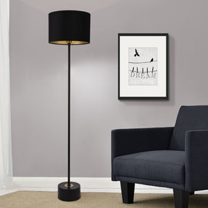 Stehleuchte Apeldoorn 157 cm E27 Metall Schwarz lux.pro