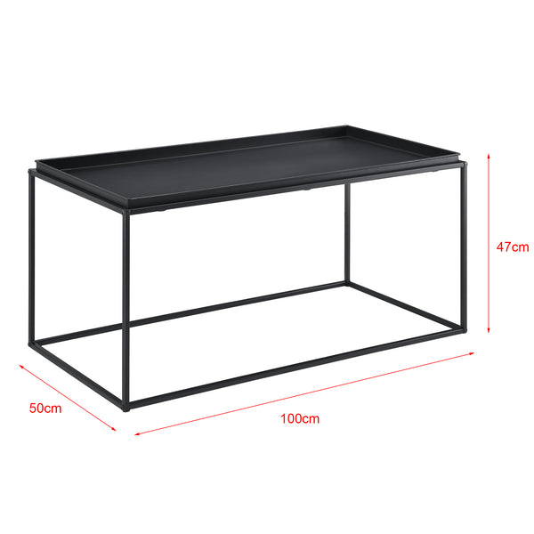 Couchtisch Nyker 47x100x50 cm Industriedesign Schwarz en.casa