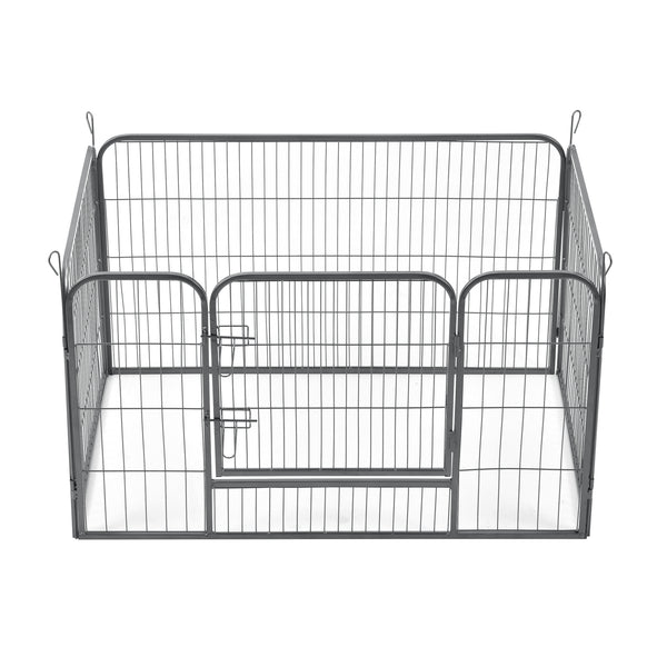 Welpenauslauf 125x85x70 cm Stahl Silber pro.tec