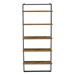 Bücherregal Emmaboda 195x80x30cm mit 5 Ablageflächen Holz / Schwarz en.casa